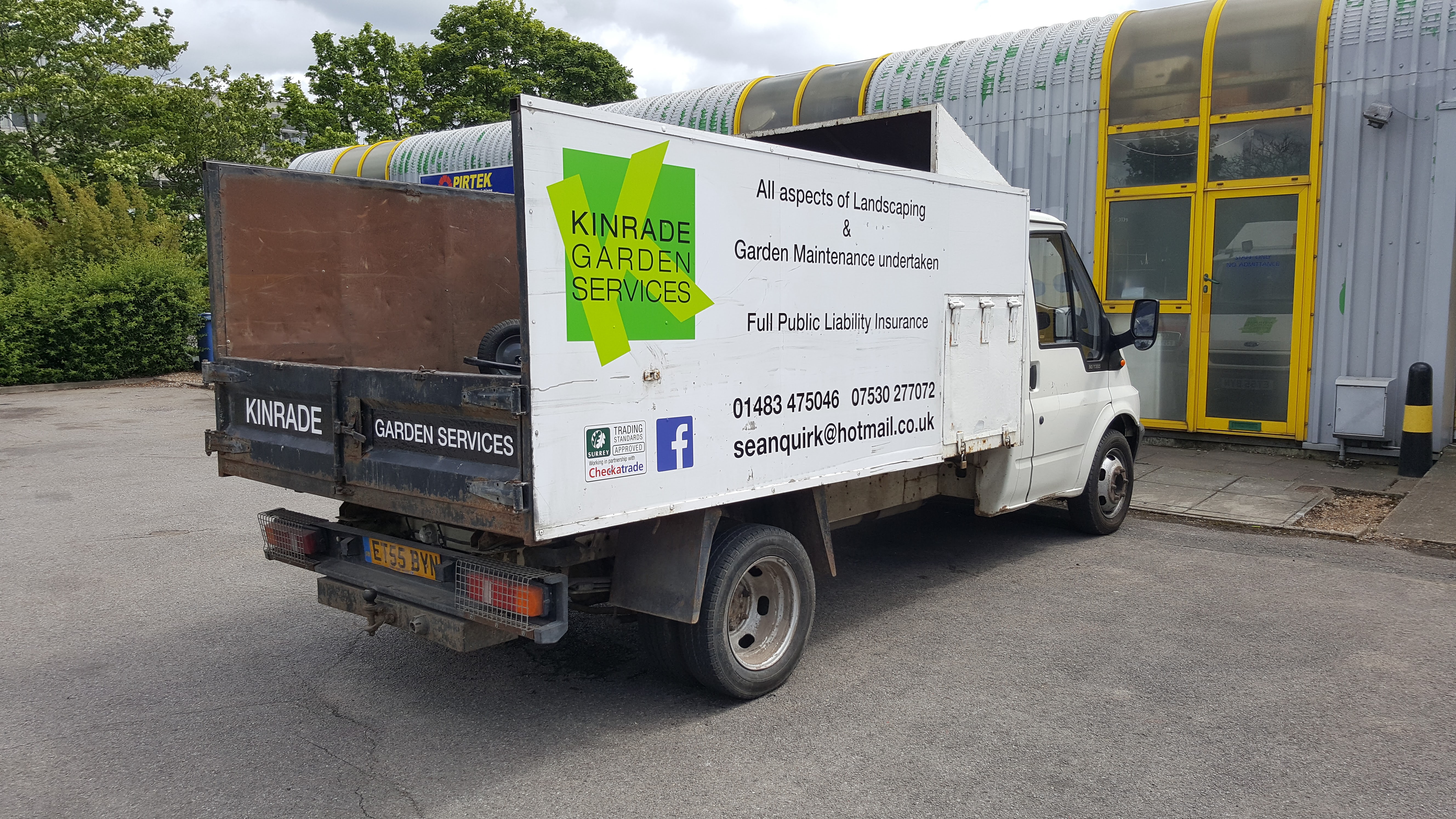 Truck with sign writing